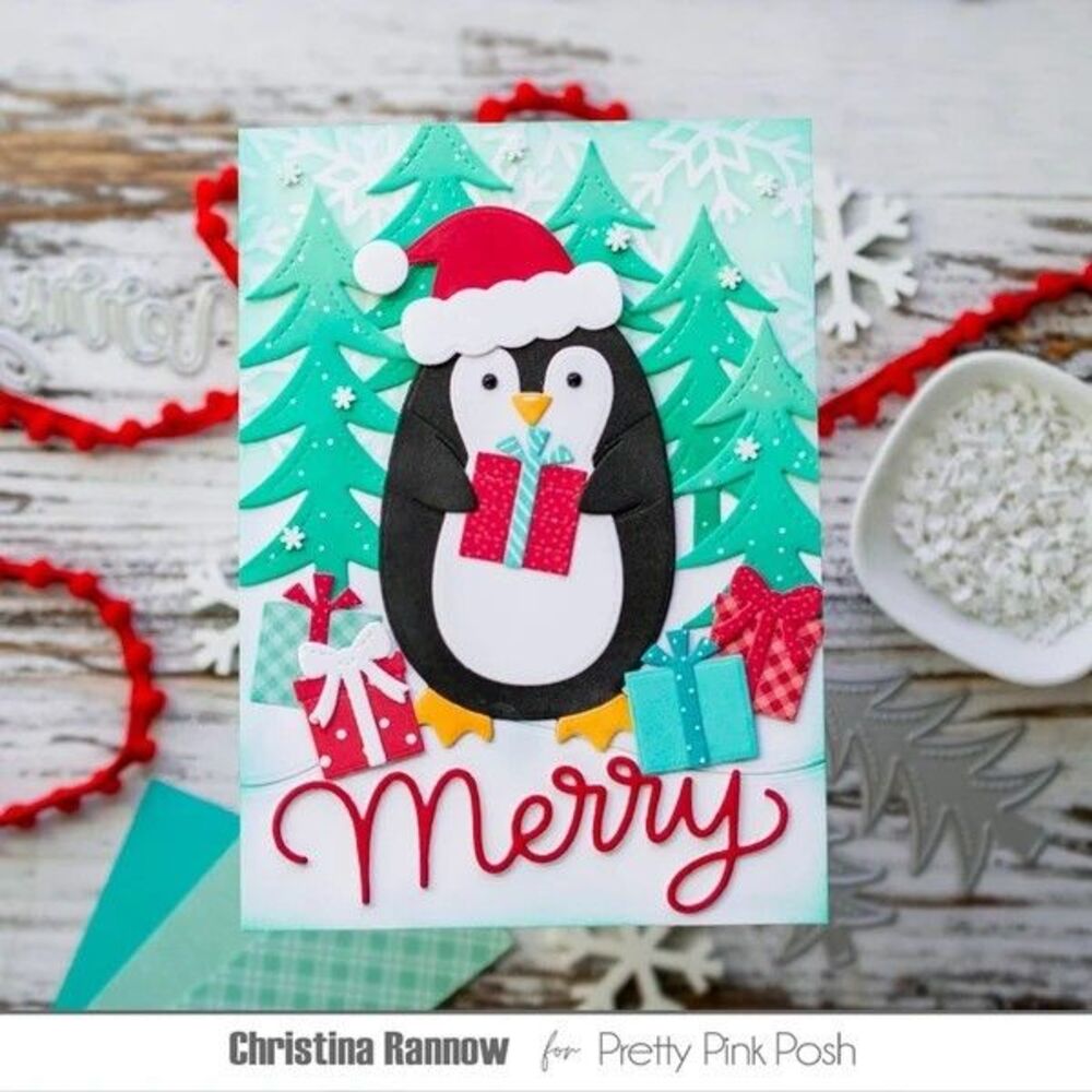 Pretty Pink Posh Penguin Holder die set